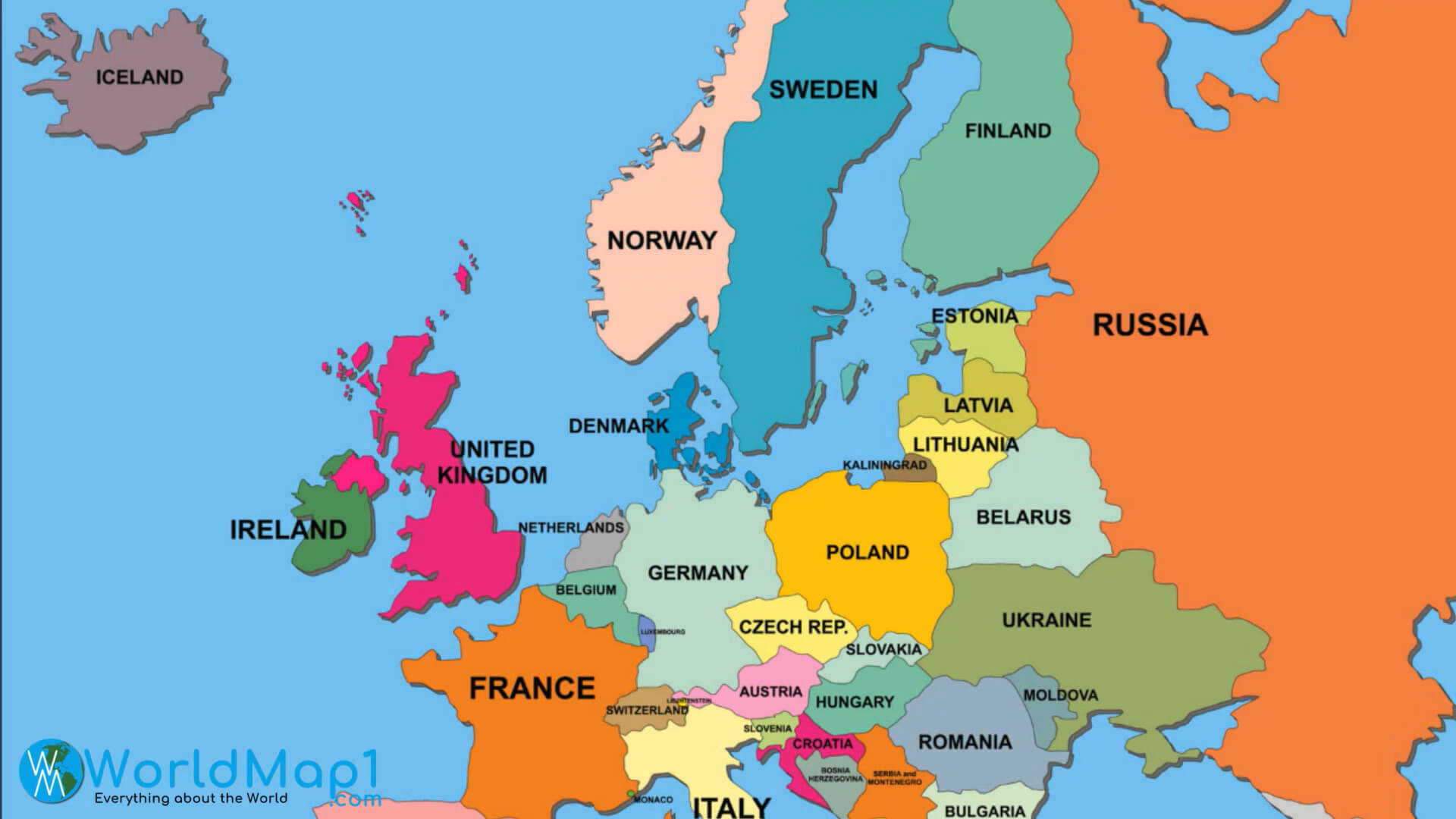 Latvia and Baltic Countries Map with Russia Border